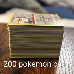 200 Pokemon Cards Lot - Pokemon Trading Cards Collection Sword And Shield bulk